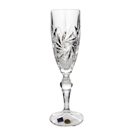 Set 6 Pahare Sampanie Cristal Bohemia Pinweheel 180 ml