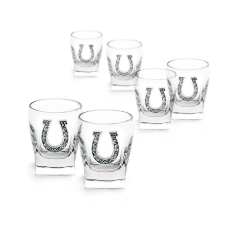 Set 6 Pahare Shot Argintate Horse Rossini Ferro