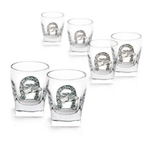 Set 6 Pahare Shot Argintate Lucky Horse Rossini