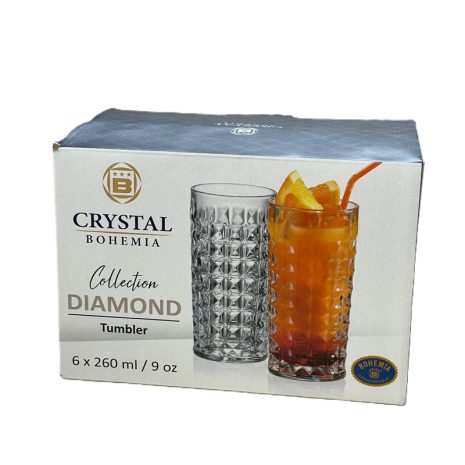 Pahare de Apa Bohemia Diamond 260 ml Pahare de Apa Bohemia Diamond 260 ml