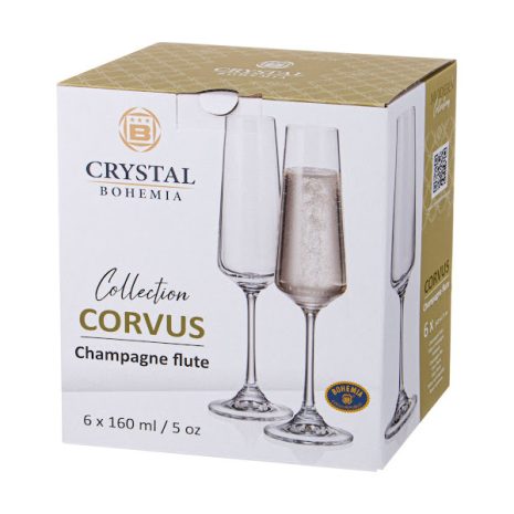 Pahare de Sampanie Bohemia Corvus Naomi 160 ml Pahare de Sampanie Bohemia Corvus Naomi 160 ml