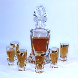 Set 6 Pahare Shot cu Decantor Bohemia Quadro