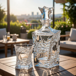 Set 6 Pahare Whisky cu Decantor Cristal Bohemia Samurai