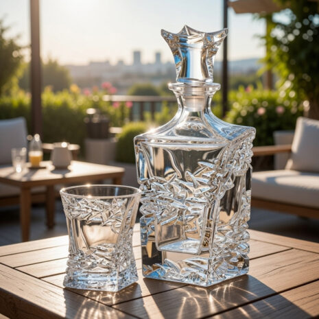 Set 6 Pahare Whisky cu Decantor Cristal Bohemia Samurai