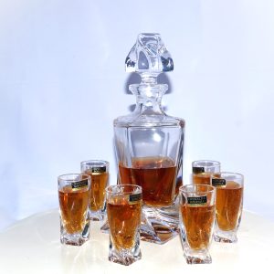 Set 6 Pahare Shot cu Decantor Bohemia Quadro