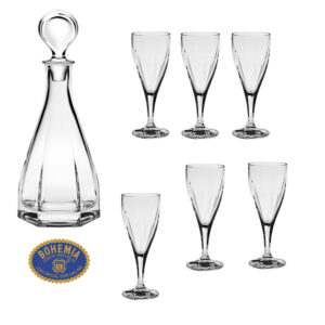 Set 6 Pahare Vin cu Carafa Cristal Bohemia Victoria