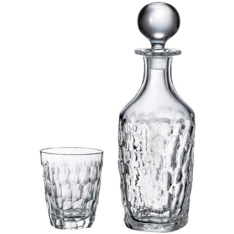 Set 6 Pahare Whisky cu Decantor Bohemia Marble