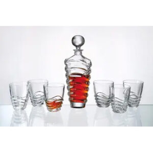 Set 6 Pahare Whisky cu Decantor Bohemia Wave