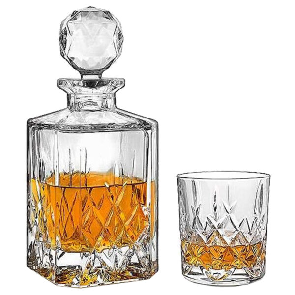 Set Pahare Whisky cu Decantor Cristal Bohemia Brixton