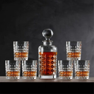 Set Pahare de Whisky cu Decantor Cristal Bohemia Diamond