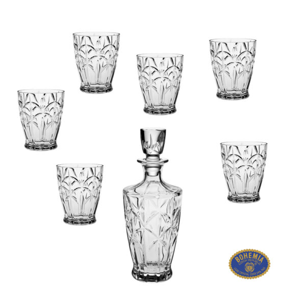 Set Pahare Whisky cu Decantor Cristal Bohemia Explosion
