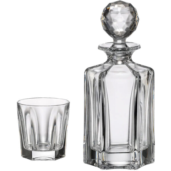 Set 6 Pahare Whisky cu Decantor Cristal Bohemia Victoria