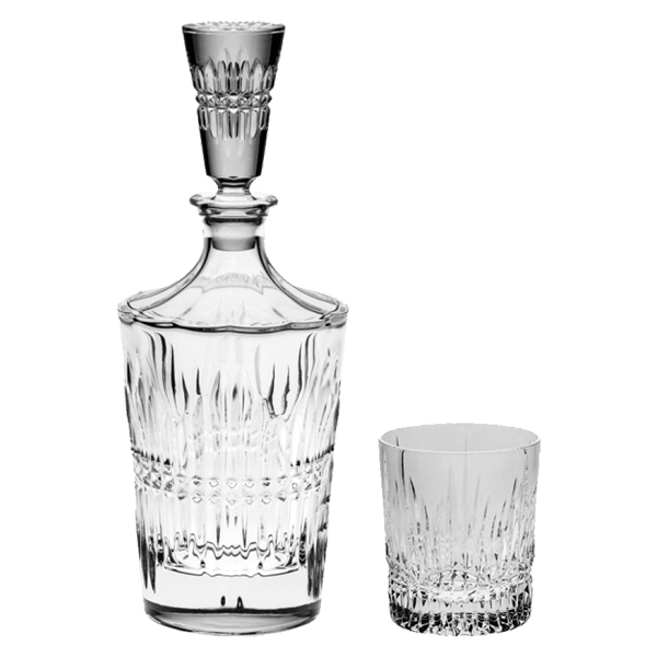 Set 6 Pahare Whisky cu Decantor Cristal Bohemia Vincent