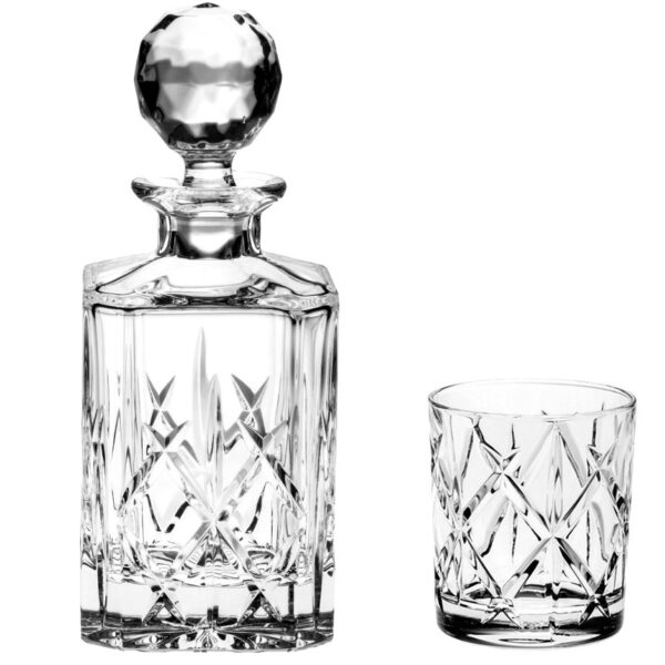 Set 6 Pahare Whisky cu Decantor Cristal Bohemia York