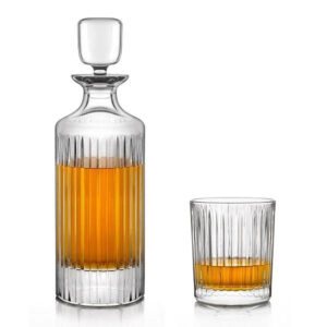 Set 6 Pahare Whisky cu Decantor Cristal Bohemia Skyline