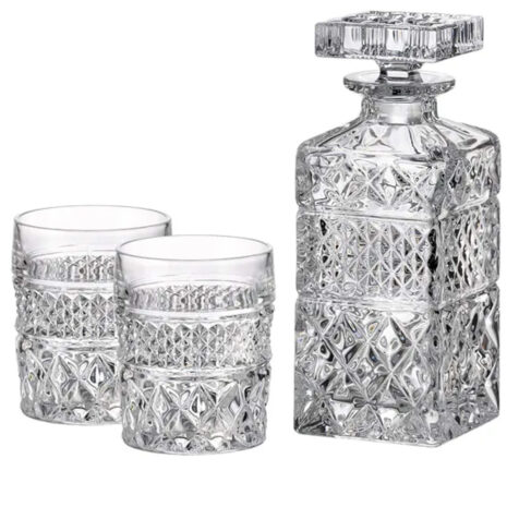 Set 2 Paharere Whisky cu Decantor Cristal Bohemia Madison