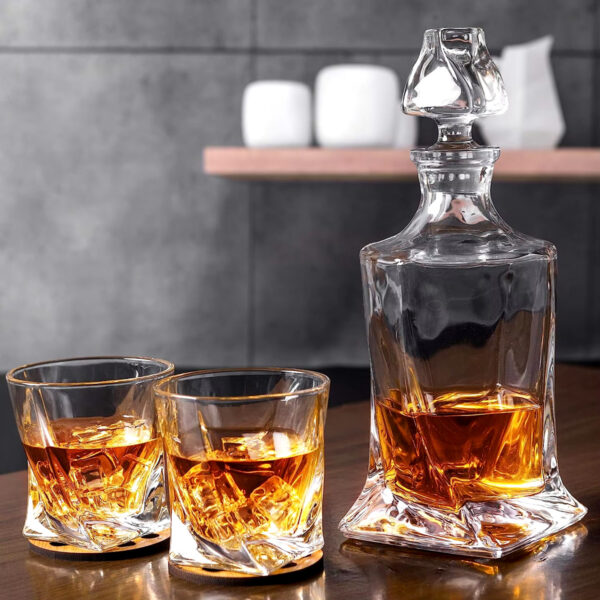 Set 6 Pahare Cu Decantor Bohemia Lichior Quadro