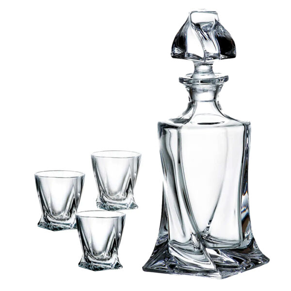 Set 6 Pahare Cu Decantor Bohemia Lichior Quadro 55 ml