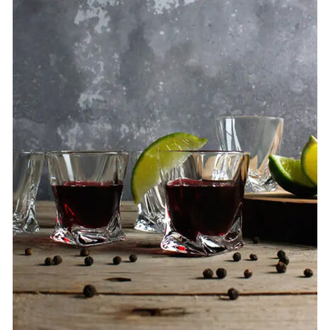 Set 6 Pahare cu Decantor Bohemia Lichior Quadro 2 Set 6 Pahare cu Decantor Bohemia Lichior Quadro