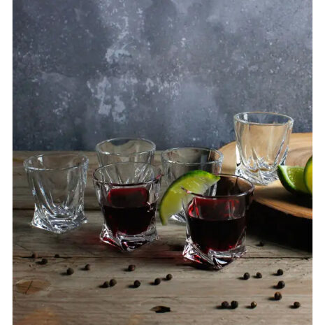 Pahare cu Decantor Bohemia Lichior Quadro 1 Pahare cu Decantor Bohemia Lichior Quadro