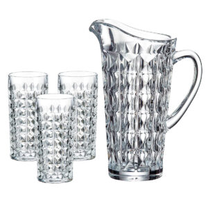 Set 6 Pahare Apa cu Carafa Bohemia Diamond