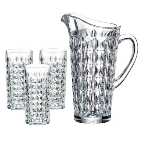 Set 6 Pahare Apa cu Carafa Bohemia Diamond