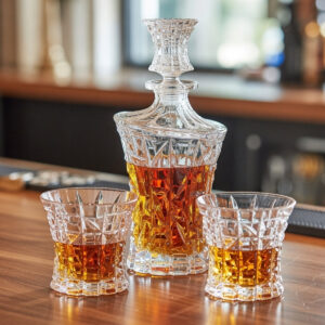 Set 2 Pahare Whisky cu Sticla Cristal Bohemia Patriot