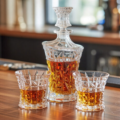 Set 2 Pahare Whisky cu Sticla Cristal Bohemia Patriot