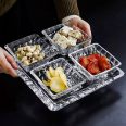 Set Platou Bohemia 26cm si 4 boluri 11cm Colectia Marble