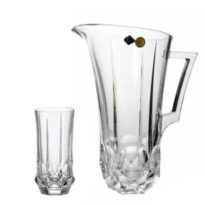 Set 6 Pahare Apa cu Carafa Cristal Bohemia Soho