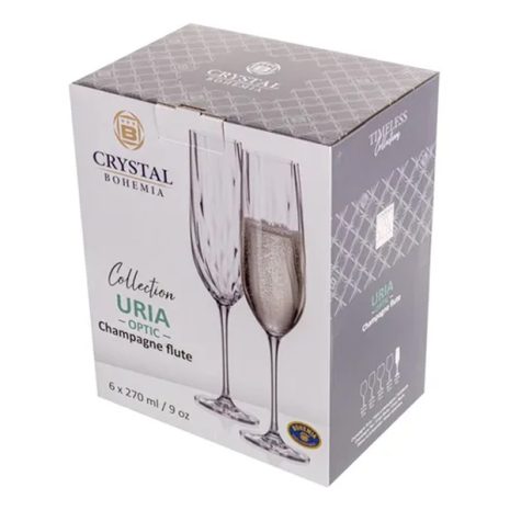 Pahare de Sampanie Bohemia Uria Optic 270 ml
