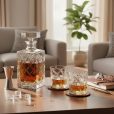 Set 6 Pahare Whisky cu Sticla Cristal Bohemia Heather
