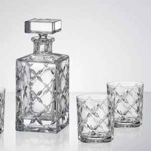 Set 6 Pahare Whisky cu Sticla Cristal Bohemia Heather