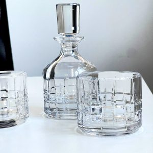 Set 2 Pahare Whisky cu Sticla din Cristal Bohemia Dover