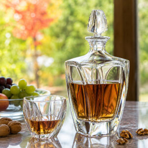 Set 6 Pahare Whisky cu Sticla din Cristal Bohemia Neptune