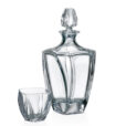 Set 6 Pahare Whisky cu Sticla din Cristal Bohemia Neptune