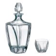 Set 6 Pahare Whisky cu Sticla din Cristal Bohemia Neptune