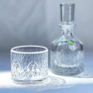 Set 2 Pahare de Whisky cu Sticla din Cristal Bohemia