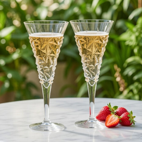 Set 6 Pahare Sampanie Cristal Bohemia Glacier