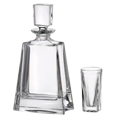Set 6 Pahare Tuica/Lichior cu Sticla Cristal Bohemia Kathrene