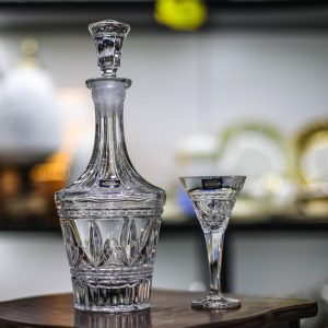 Set 6 Pahare Vin cu Sticla Cristal Bohemia Tulip