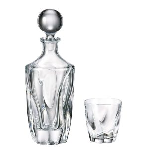Set 6 Pahare Whisky cu Sticla Cristal Bohemia Barley