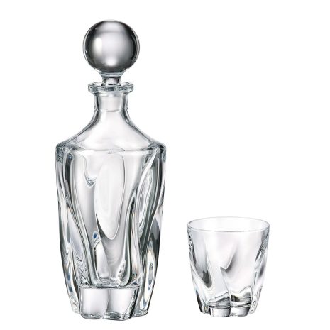 Set 6 Pahare Whisky cu Sticla Cristal Bohemia Barley