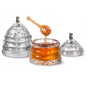 Recipient pentru Miere din Cristal Bohemia 12 cm