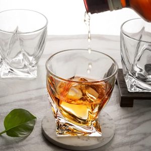 Set 6 Pahare Whisky Cristal Bohemia Quadro 340 ml