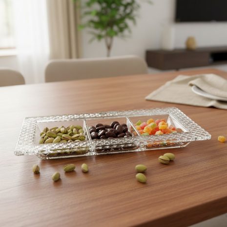 Platou Cristal Bohemia Compartimentat 35.5 cm Platou Cristal Bohemia Compartimentat 35.5 cm