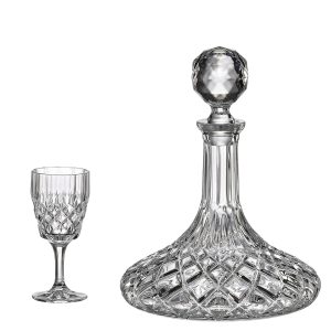 Set 6 Pahare Vin cu Sticla Cristal Bohemia Angela