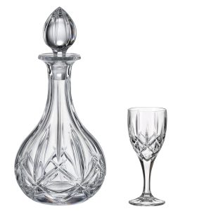 Set 6 Pahare Vin cu Sticla Cristal Bohemia Sheffield