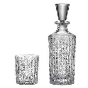 Set 6 Pahare Whisky cu Sticla Cristal Bohemia Memphis