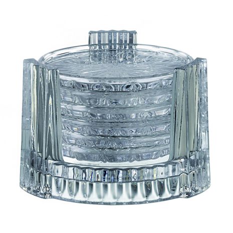 Set Suport Pahare si Sticla din Cristal Bohemia